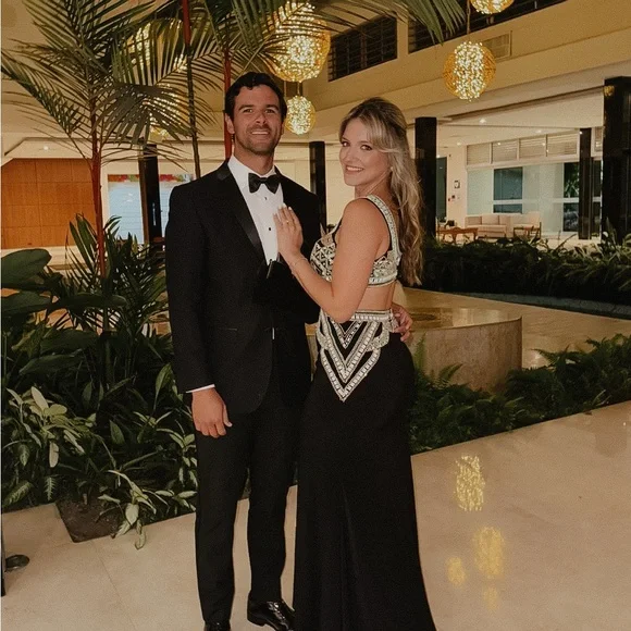 Sherri Hill Black and Green Embellished Prom Dress - Picture 5 of 5